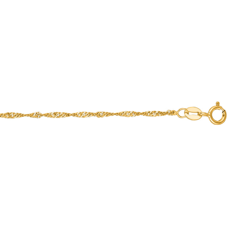 10K Gold 1.5mm Singapore Chain