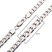 8mm Steel Bevel Curb Chain Necklace