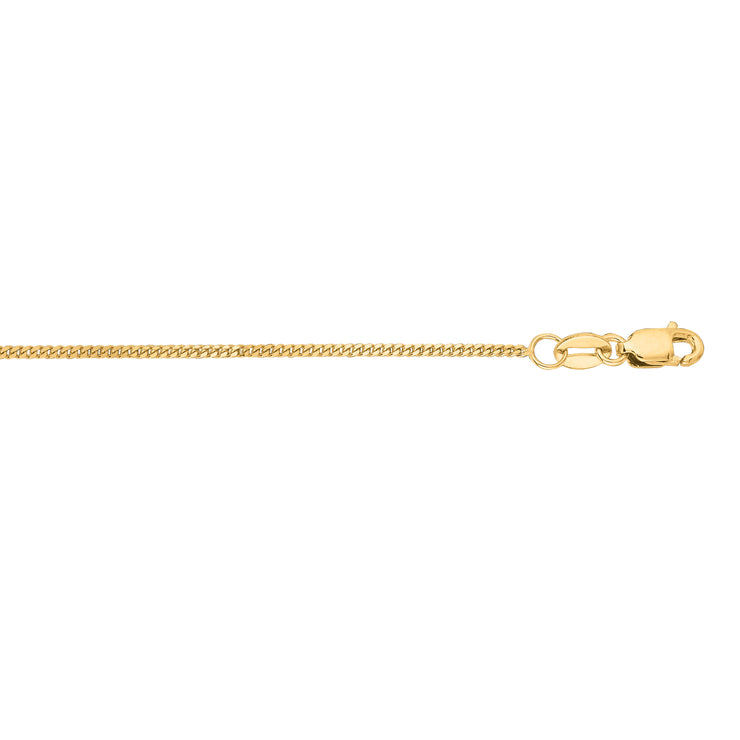 10K Gold 1mm Gourmette Chain