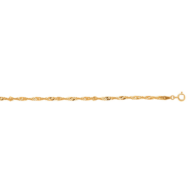 10K Gold 2.2mm Singapore Chain