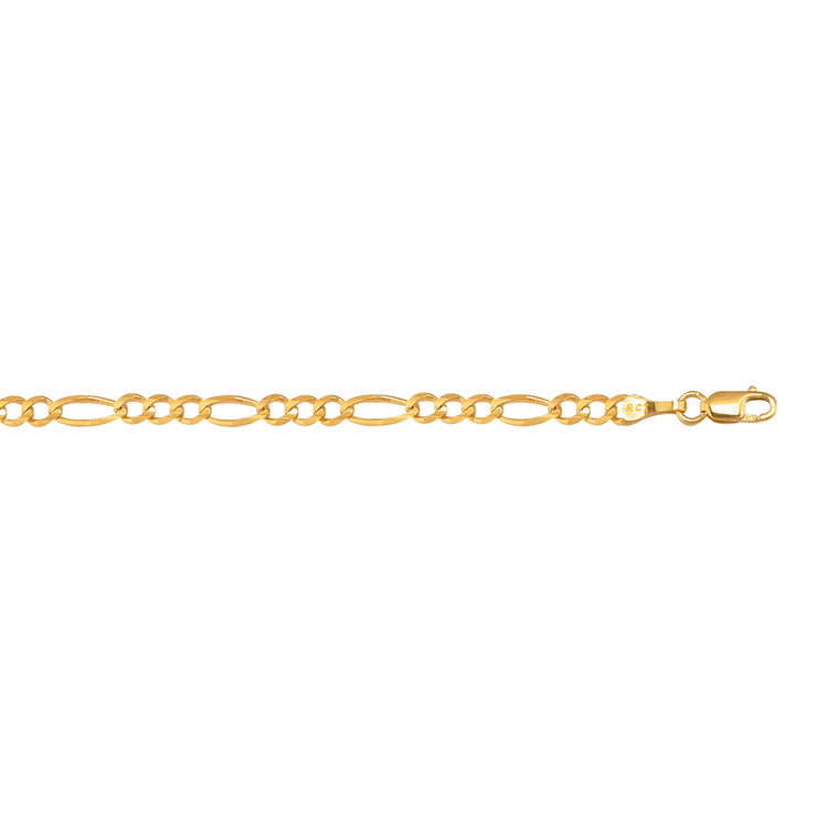 10K Gold 3.7mm Figaro Chain