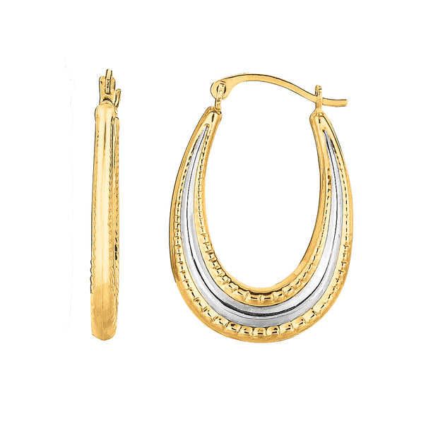 10K Gold Medium Oval Hoop Earring