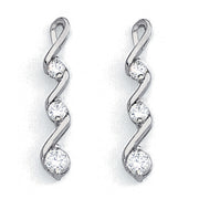 Three Stone Diamond Earring