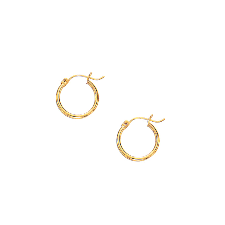 10K Gold 2x15mm Hoop Earring