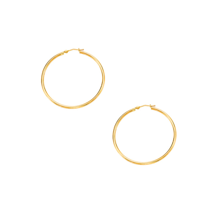 10K Gold 2x40mm Hoop Earring