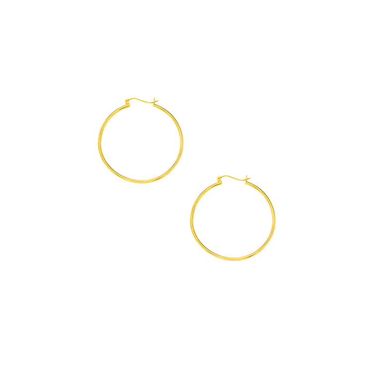 10K Gold 1.5x40mm Hoop Earring