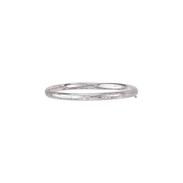 14K White Gold 5.0mm Filagree Childrens Bangle