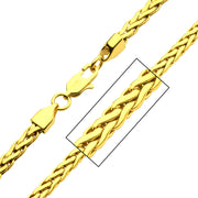 5mm 18Kt High Polished Finish Gold IP Stainless Steel Spiga Chain Necklace