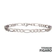 4.7mm Titanium Figaro Chain Bracelet