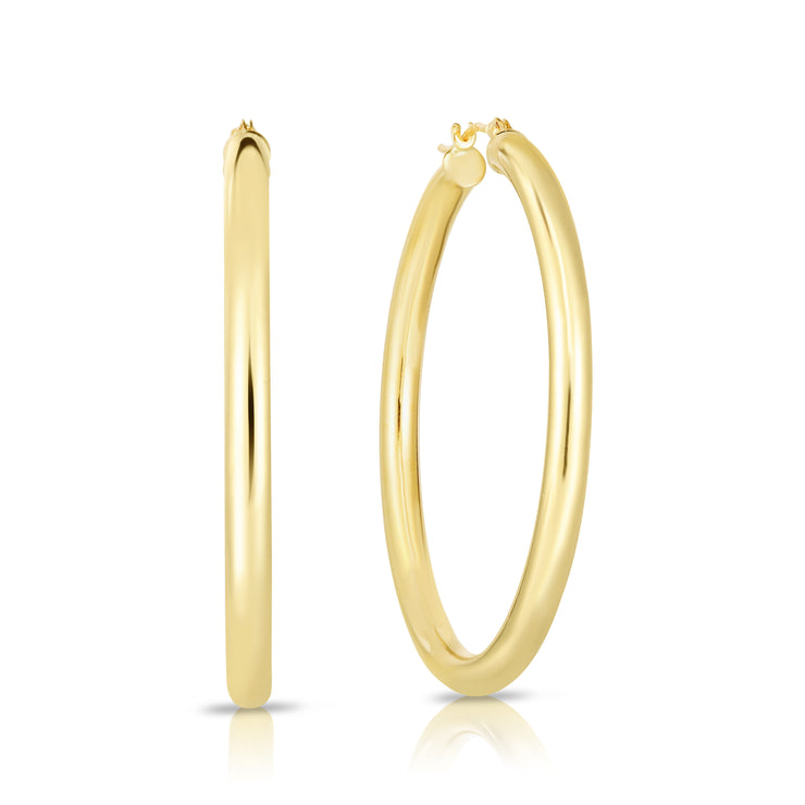 10K Gold 3x40mm Hoop Earring