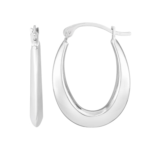 10K Gold Oval Light Weight Hoop