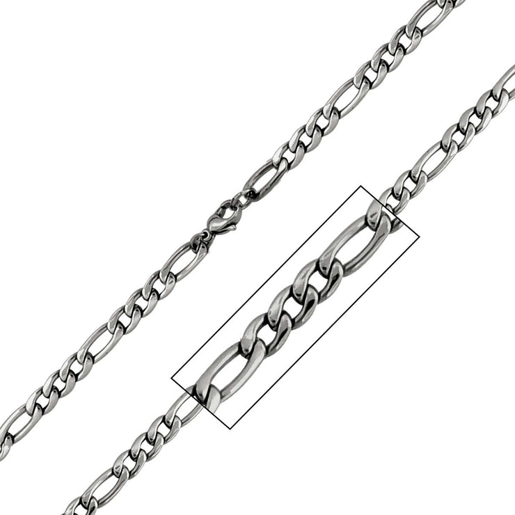 Stainless Steel 6mm Figaro Polished Chain