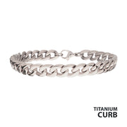 7.4mm Titanium Curb Chain Bracelet