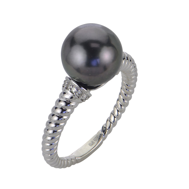 Sterling Silver Tahitian Pearl Ring