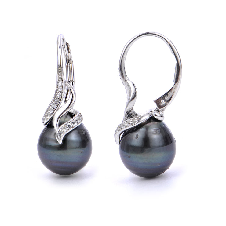 Sterling Silver Tahitian Pearl Earring