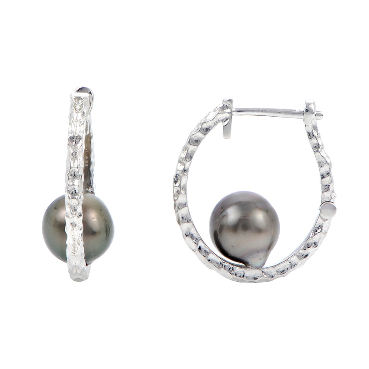 Sterling Silver Tahitian Pearl Earring