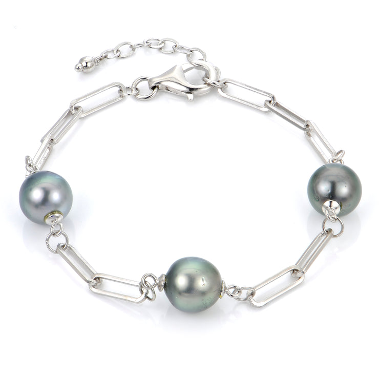 Sterling Silver Tahitian Pearl Bracelet