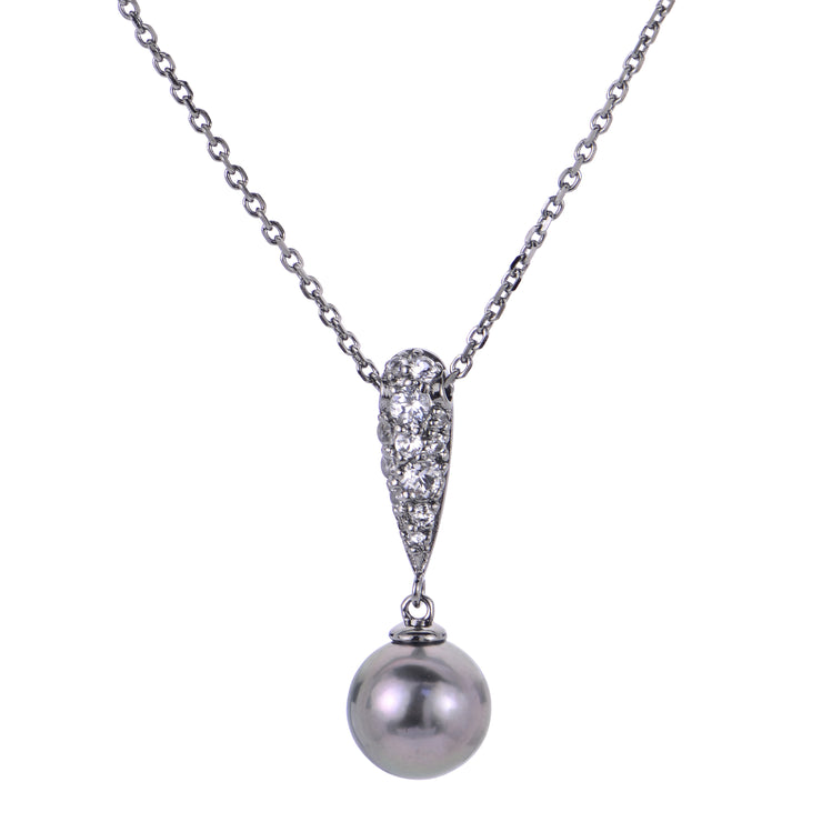 Sterling Silver Tahitian Pearl Necklace