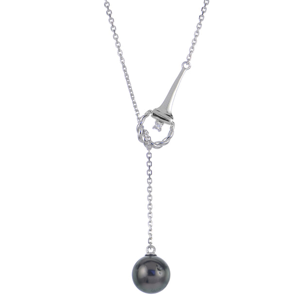 Sterling Silver Tahitian Pearl Necklace