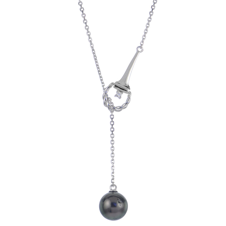 Sterling Silver Tahitian Pearl Necklace