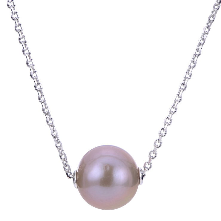 Sterling Silver Freshwater Pearl Solitaire Necklace