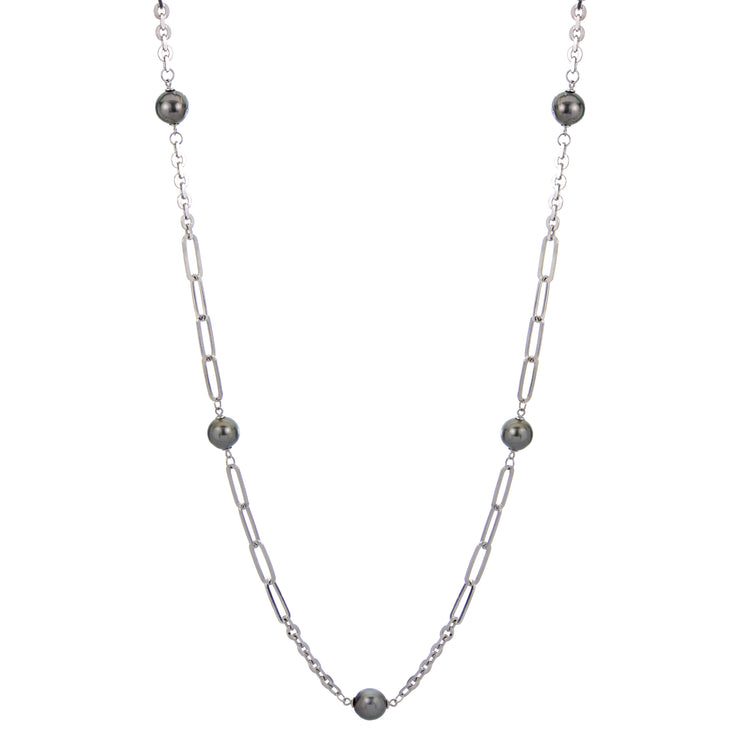 Sterling Silver Tahitian Pearl Necklace