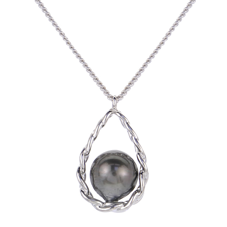 Sterling Silver Tahitian Pearl Necklace