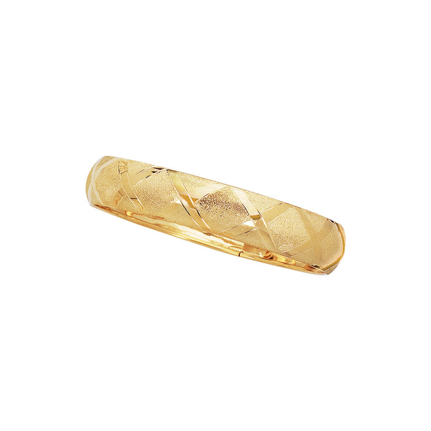 10K Gold 12mm X Bangle