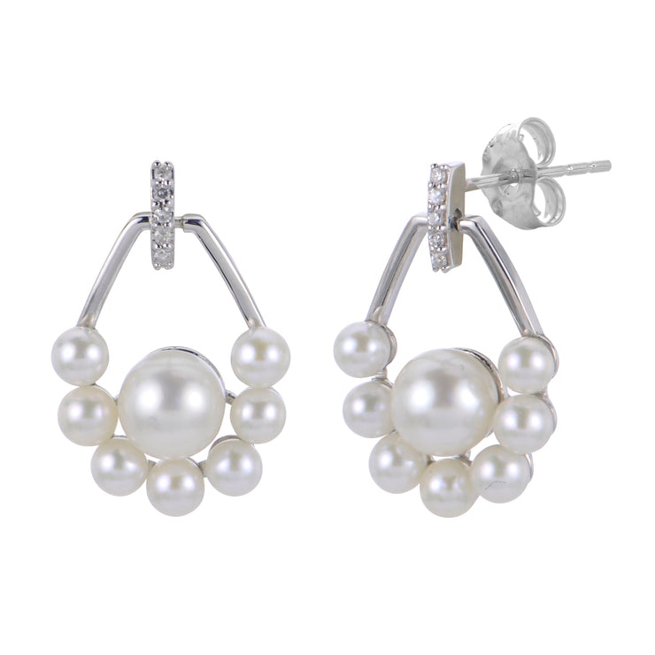 14KT White Gold Freshwater Pearl Earring