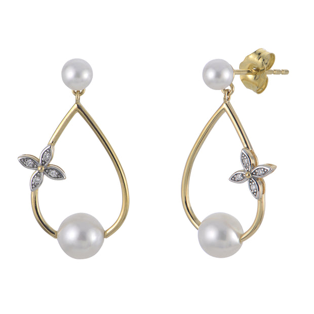 14KT Yellow Gold Freshwater Pearl Earring