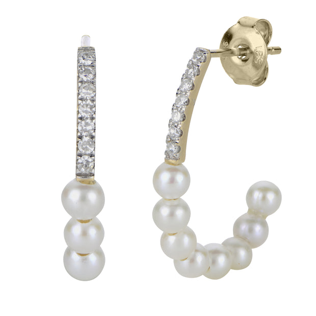 14KT Yellow Gold Freshwater Pearl Earring