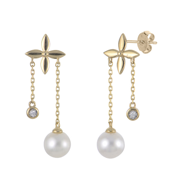 14KT Yellow Gold Freshwater Pearl Earring