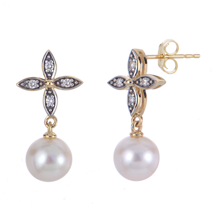 14KT Yellow Gold Freshwater Pearl Earring