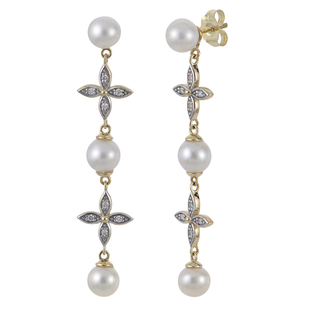 14KT Yellow Gold Freshwater Pearl Earring