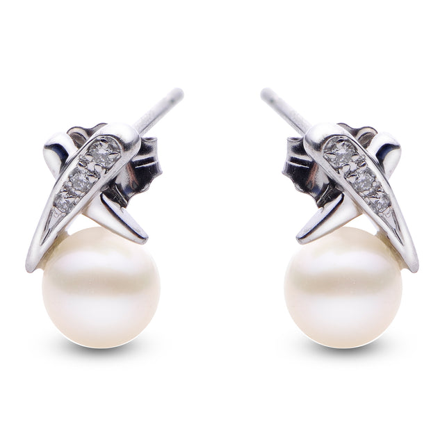 14KT White Gold Freshwater Pearl Earring