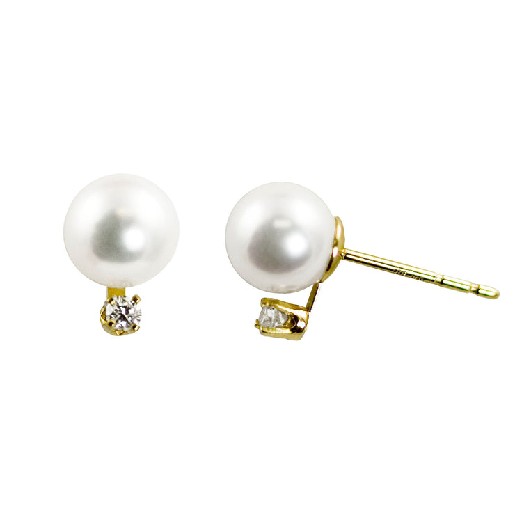 14KT Yellow Gold Akoya Pearl Earring