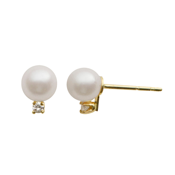 14KT Yellow Gold Akoya Pearl Earring