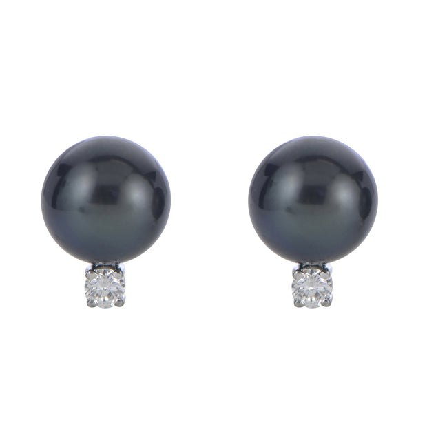 14KT White Gold Tahitian Pearl Earring