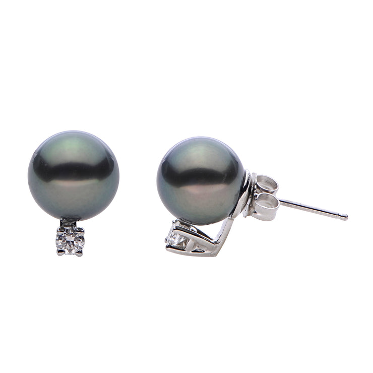 14KT White Gold Tahitian Pearl Earring