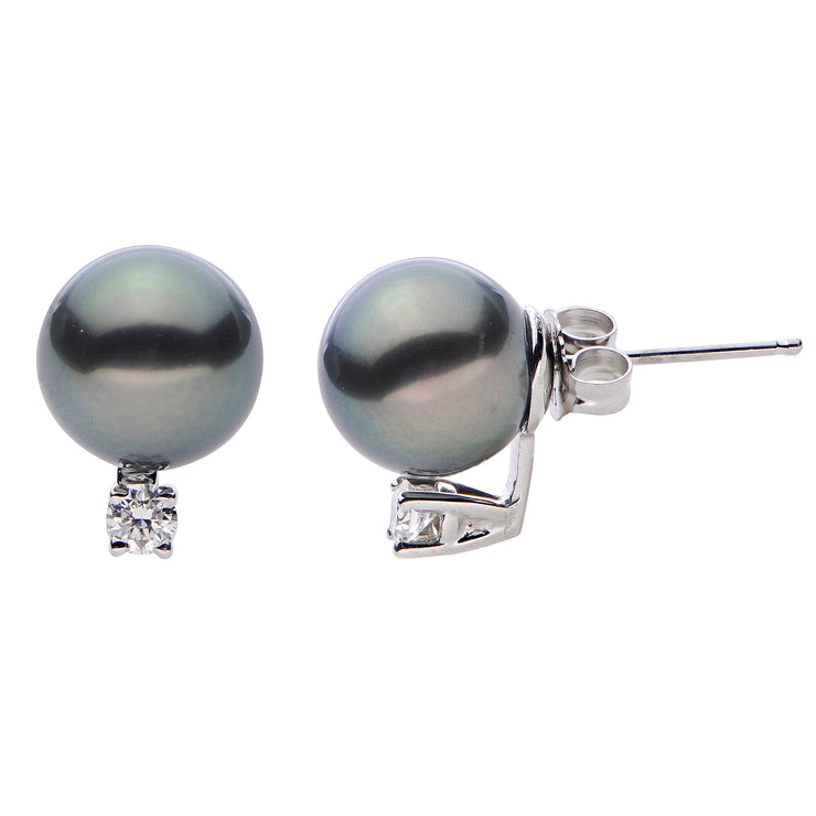 14KT White Gold Tahitian Pearl Earring