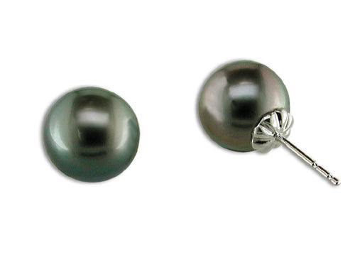 14KT White Gold Tahitian Pearl Earring