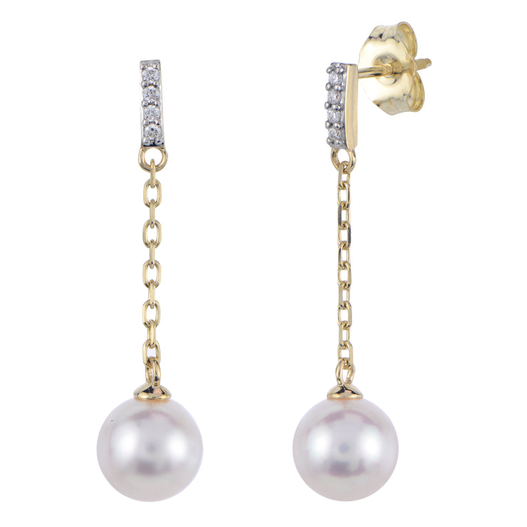 14KT Yellow Gold Akoya Pearl Earring