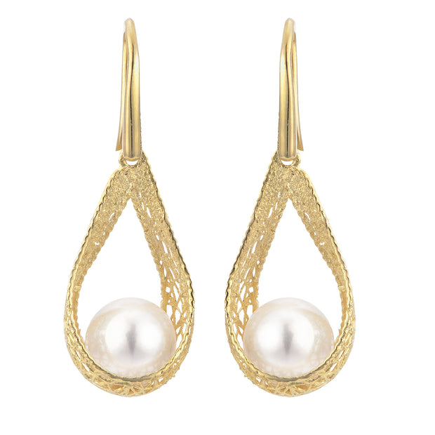 14KT Yellow Gold Freshwater Pearl Earring