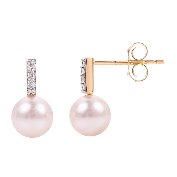 14KT Yellow Gold Akoya Pearl Earring