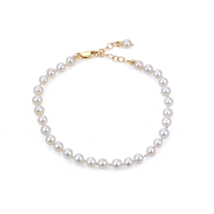 Childrens 14KT Yellow Gold Freshwater Pearl Bracelet