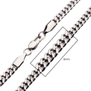 6mm Steel Diamond Cut Curb Chain Necklace