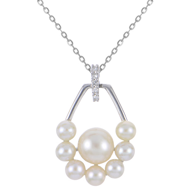 14KT White Gold Freshwater Pearl Necklace