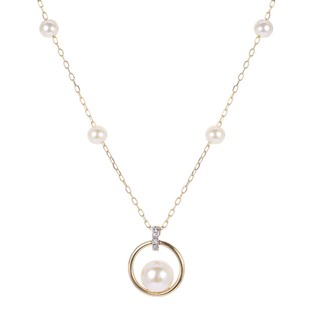 14KT Yellow Gold Freshwater Pearl Necklace