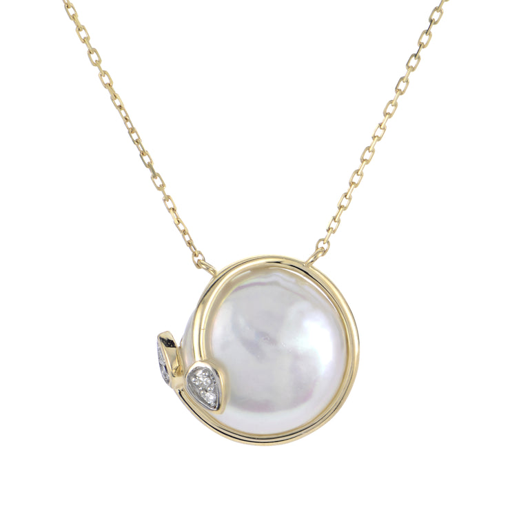 14KT Yellow Gold Freshwater Coin Pearl Necklace