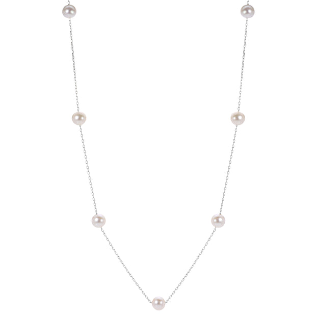 14KT White Gold Freshwater Pearl Necklace